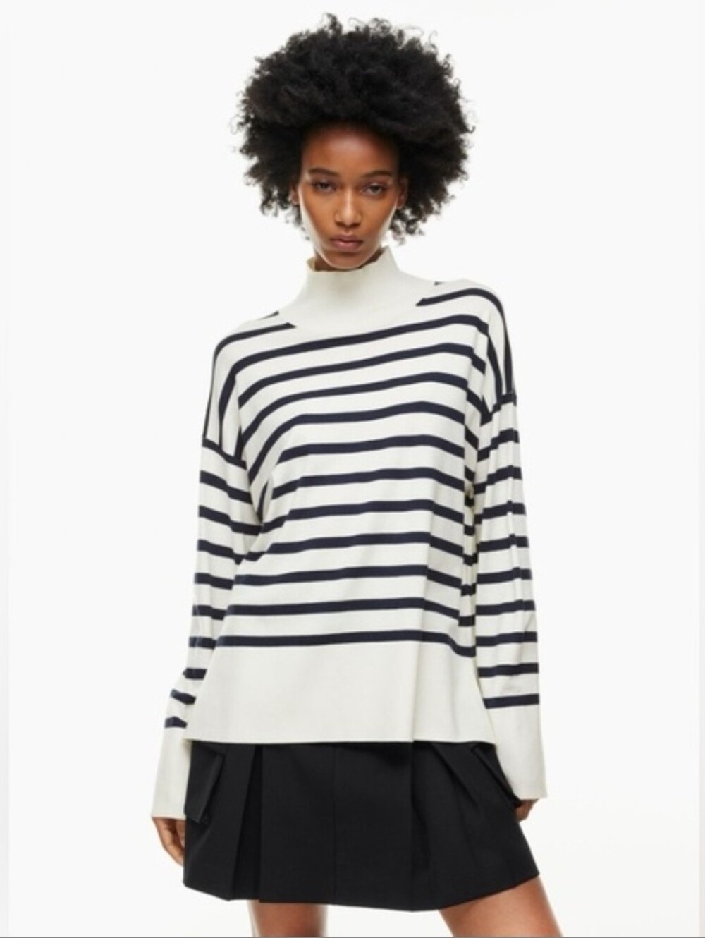 Aritzia Babaton Weekday Turtleneck In Admiral/Light Birch In Size Extra Small